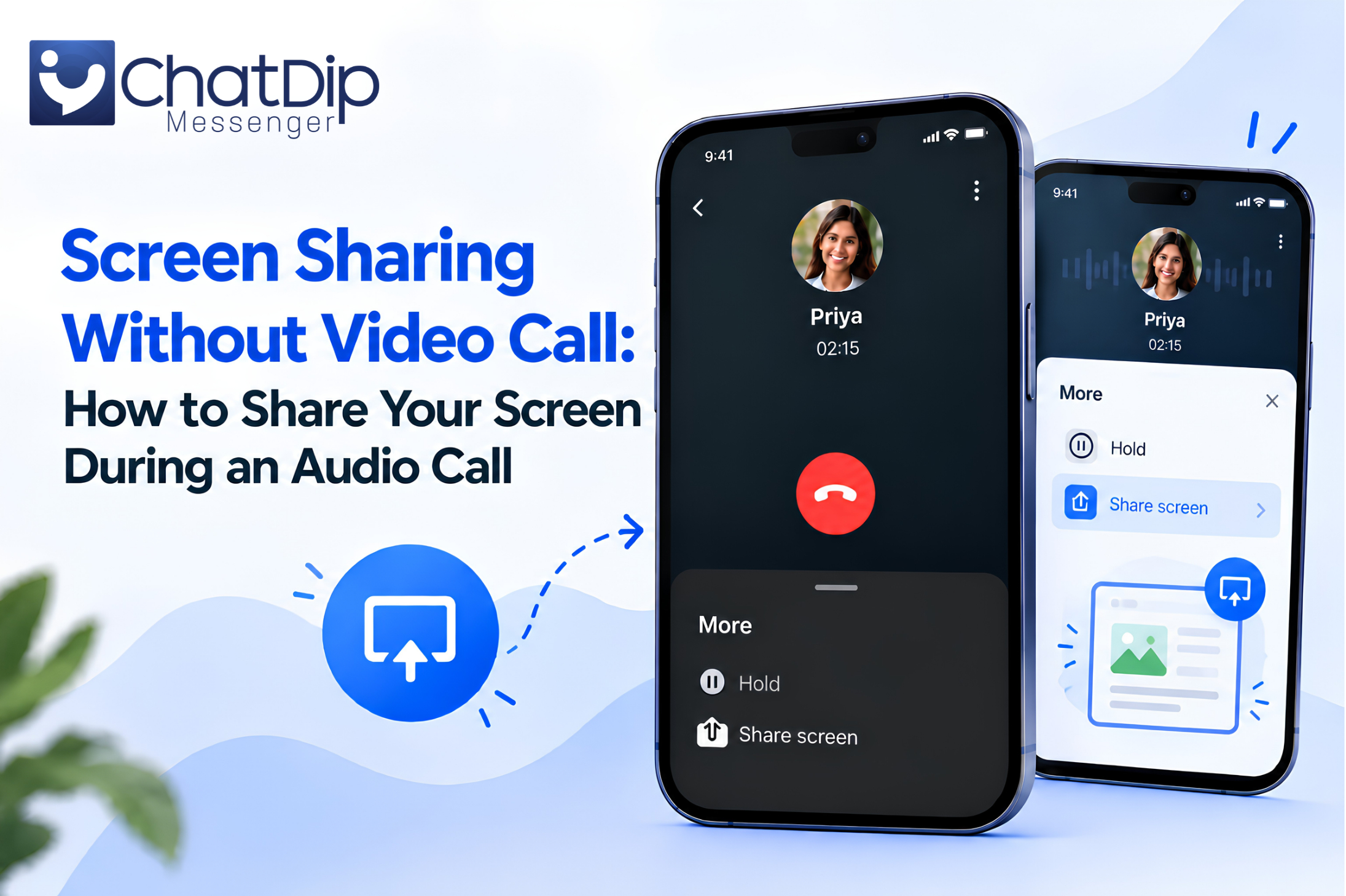 Screen Sharing Without Video Call During Audio Calls